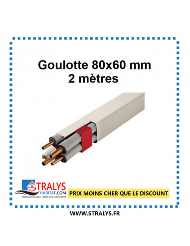 Goulotte - 80x60 mm - 2 mètres - Ivoire