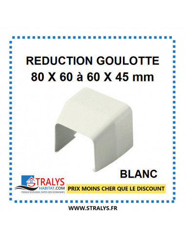 Réduction Pour Raccord Goulotte 80x60 À 60x45 Mm - Blanc