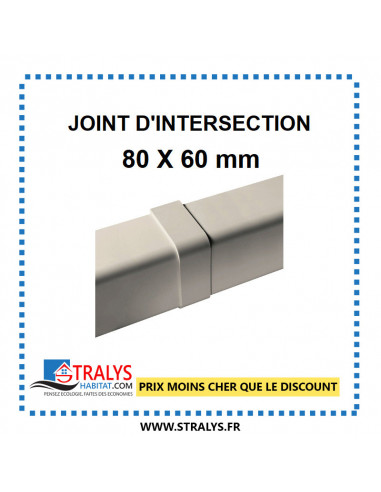 Joint d'Intersection pour raccord goulotte 80x60 mm - Blanc