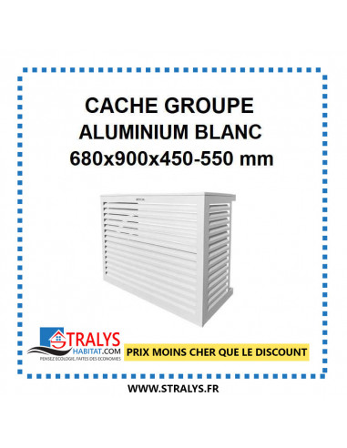 Cache groupe - Aluminium Blanc - 680x900x450-550 mm (Taille S)