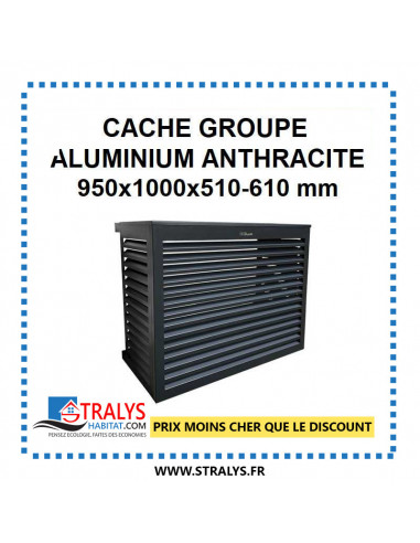 Cache Groupe - Aluminium Anthracite - 950x1000x510-610 Mm (Taille L)