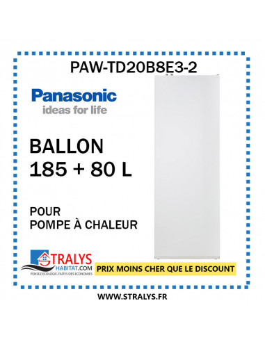 Ballon 185 + 80 L PAW-TD20B8E3-2 Acier émaillé