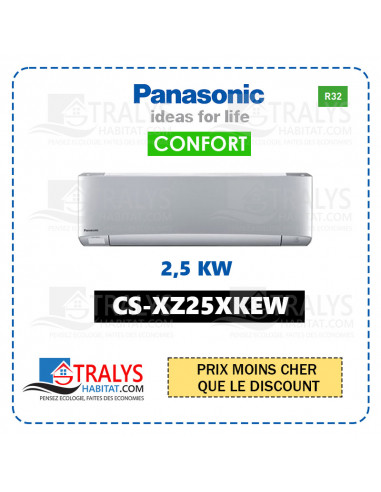 Unité intérieure Panasonic Confort Murale R32 Gris argenté CS-XZ25XKEW