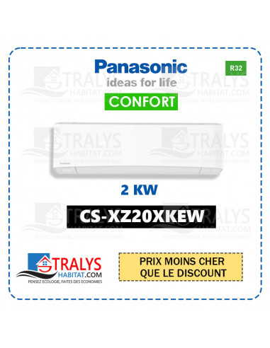 Unité intérieure Panasonic Confort Murale R32 Blanc Pur Mat  CS-Z20XKEW