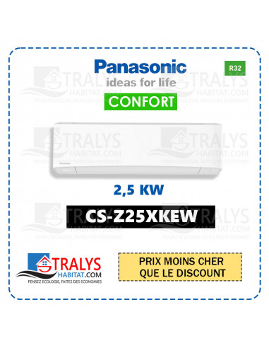 Unité intérieure Panasonic Confort Murale R32 Blanc Pur Mat  CS-Z25XKEW