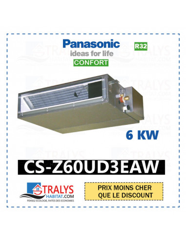 Unité intérieure Panasonic Confort Gainable basse pression statique Inverter R32 CS-Z60UD3EAW