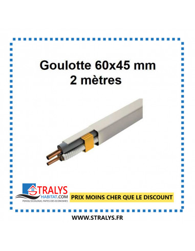 Goulotte - 60x45 mm - 2 mètres - Ivoire