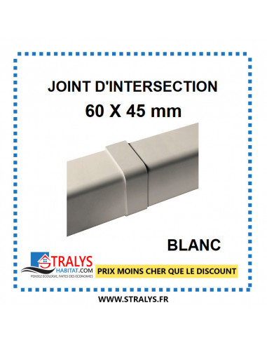 Joint d'Intersection pour raccord goulotte 60x45 mm - Blanc