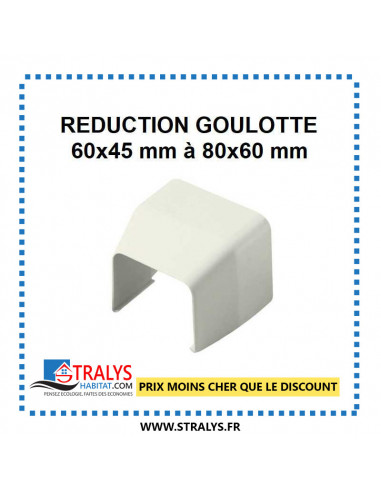Réduction Goulotte 60x45 Mm À 80x60 Mm - Ivoire