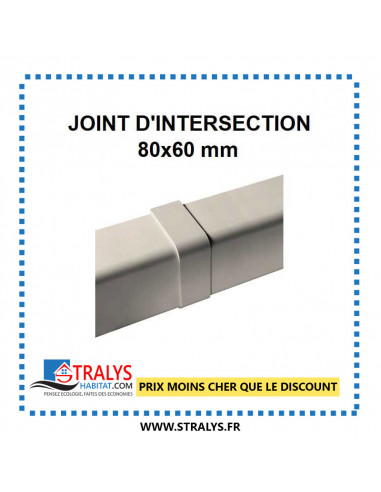 Joint d'intersection pour raccord goulotte 80x60 mm - Ivoire