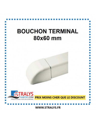 Bouchon terminal pour goulottes 80x60 mm - Ivoire